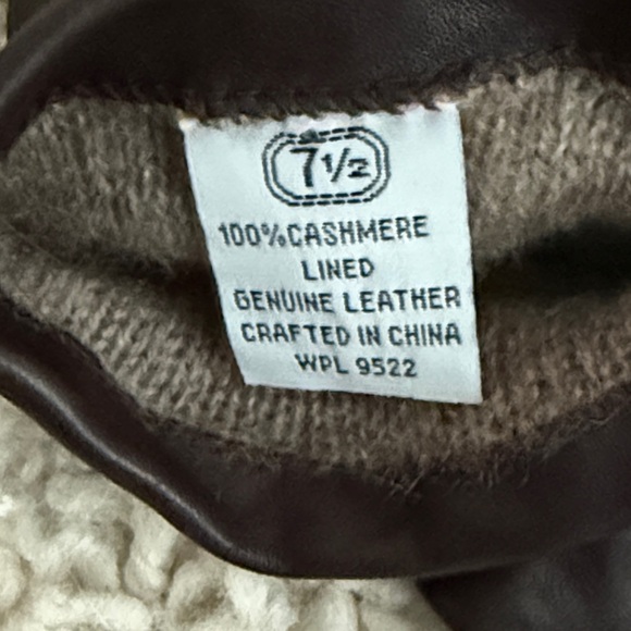 Elegant Dark Brown Cashmere Lined Leather Gloves for Women - Picture 2 of 4